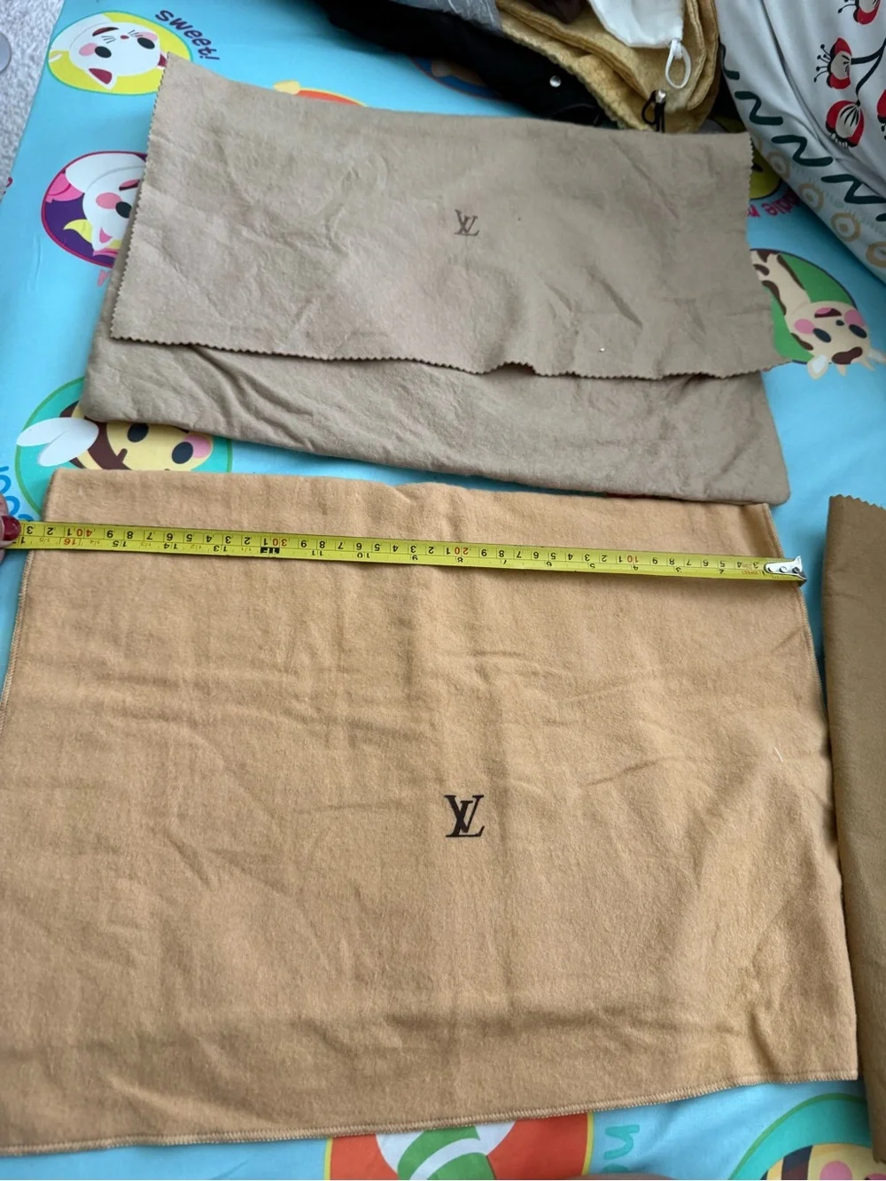 Louis Vuitton Neutral Tan and Beige Dust Bag Set